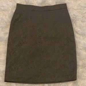 MaxMara Pencil Pattered Skirt Cotton & Silk Blend Olive Green Color Size 6